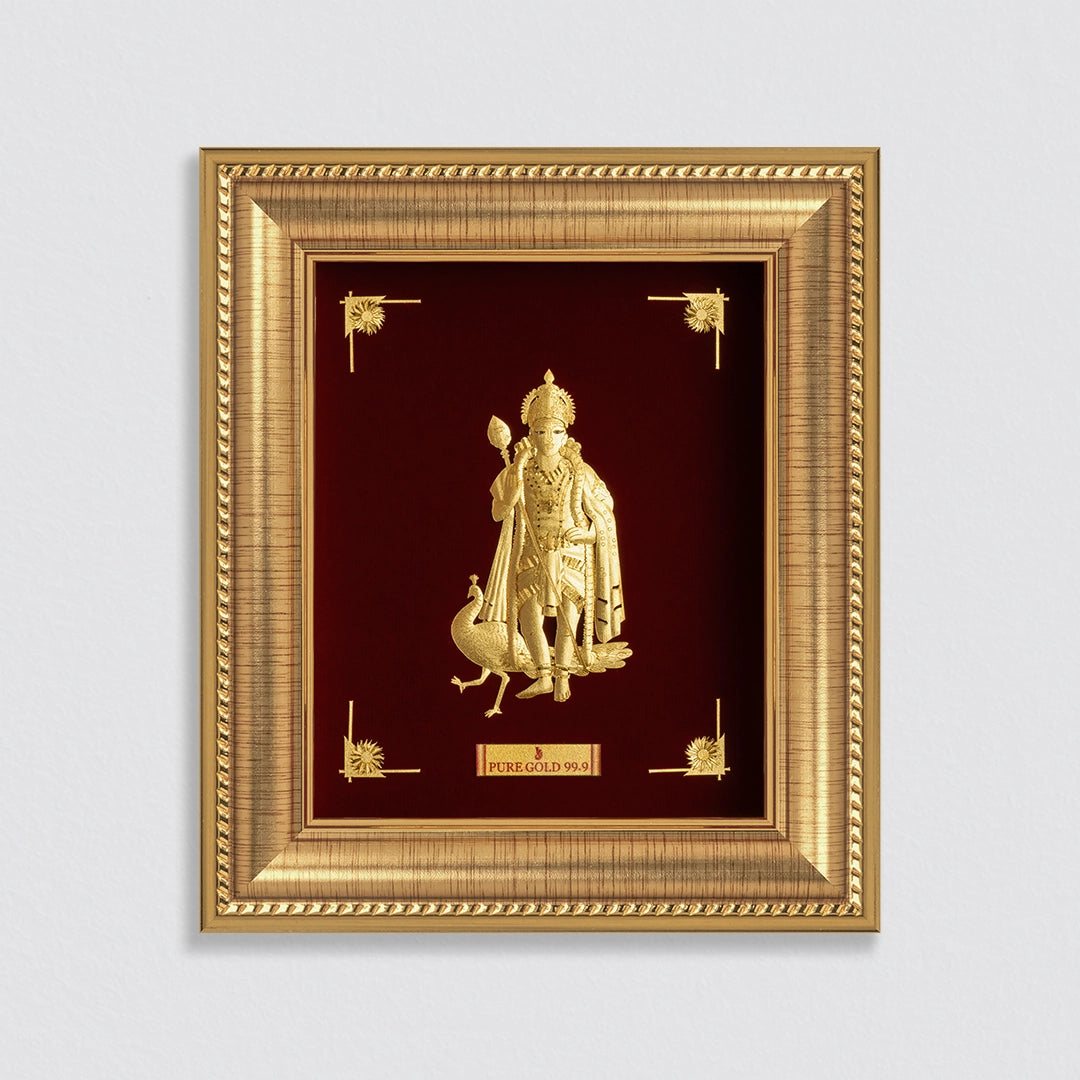 Lord Murgan  24K Gold Frame. Perfect wall hanging frame , trmple shelf & table top frame. Best for festival and corporate gifting 