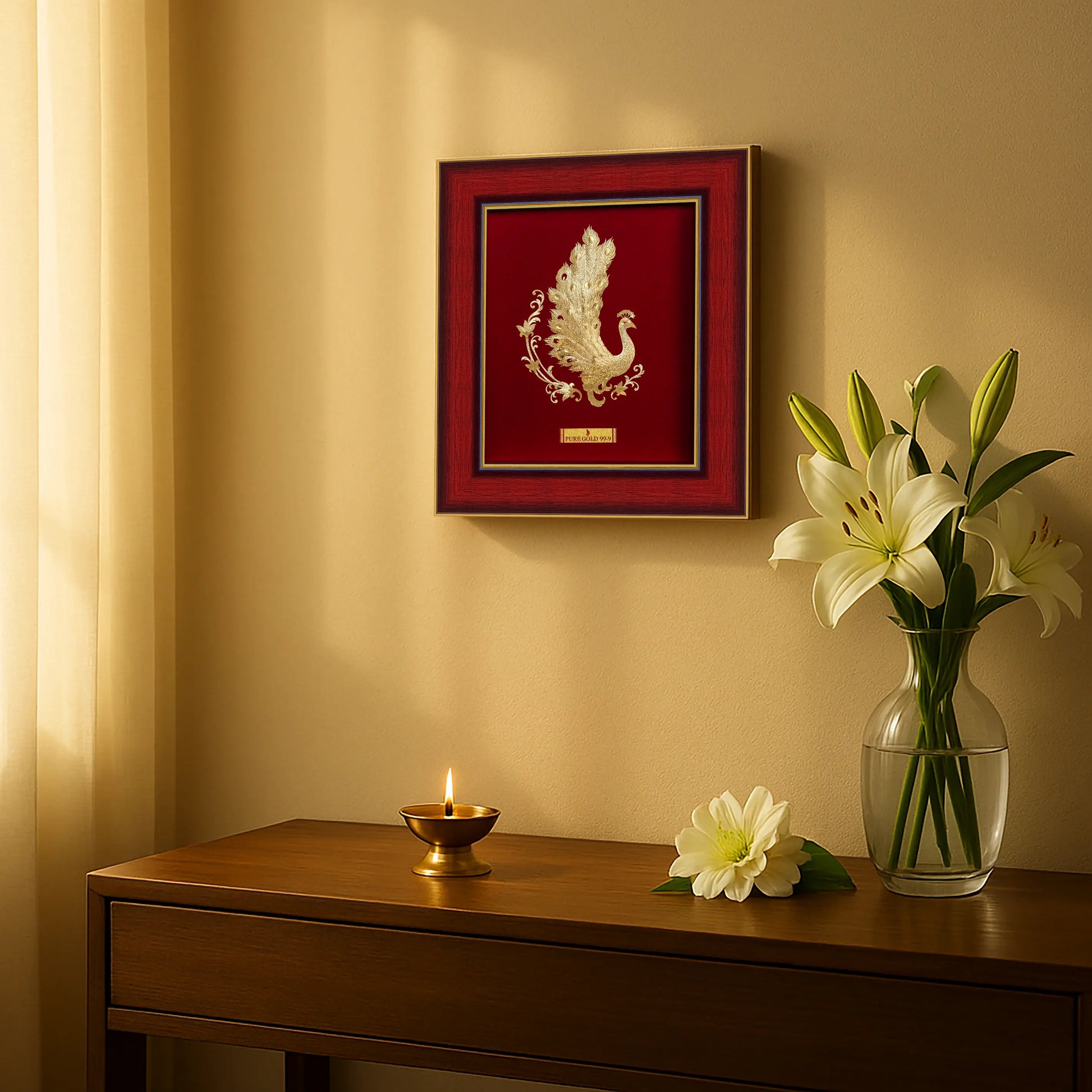 Auric Peacock 24K Gold Sheet Artwork Frame | Prima Art