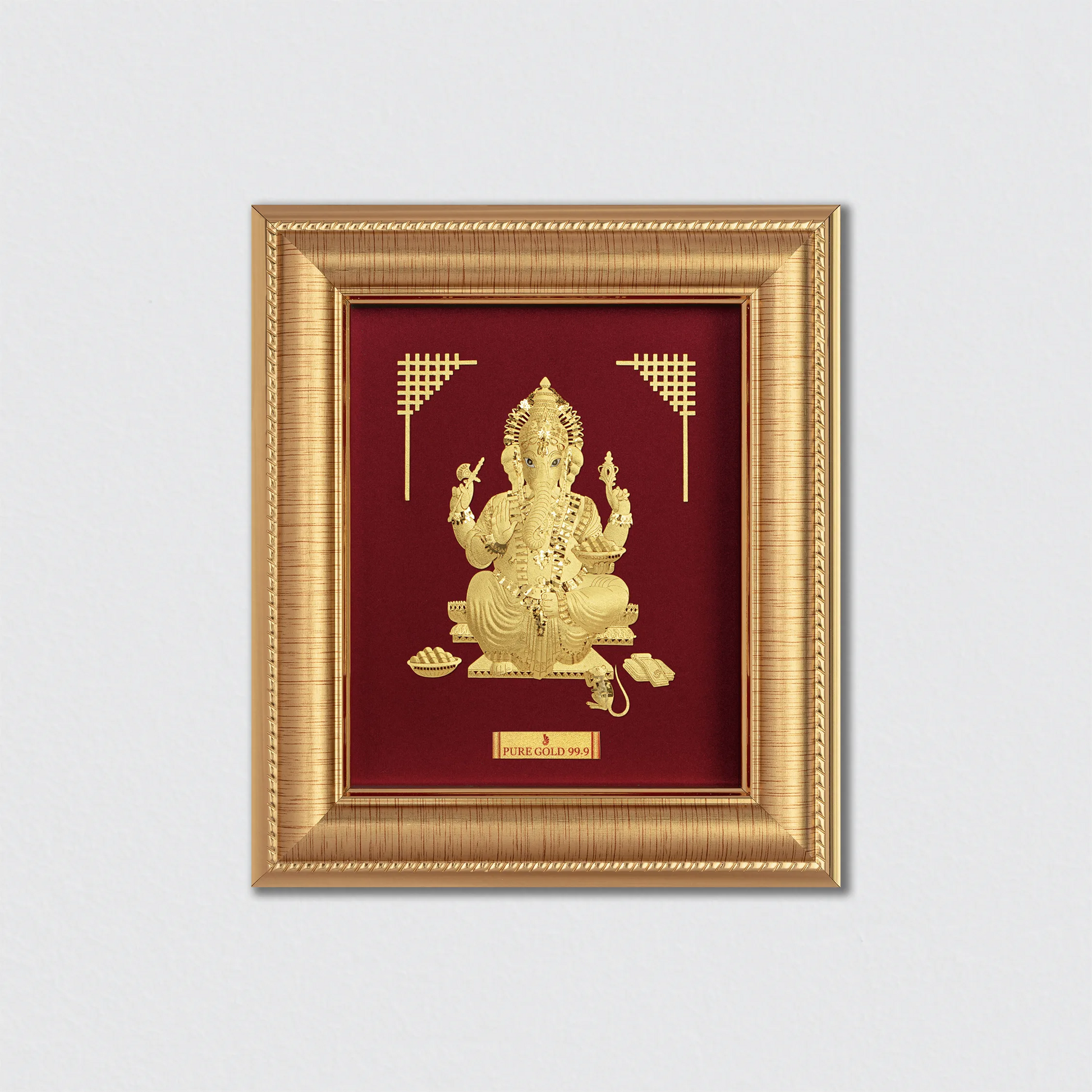 Lord Ganesha Gold Photo Frame for Gift