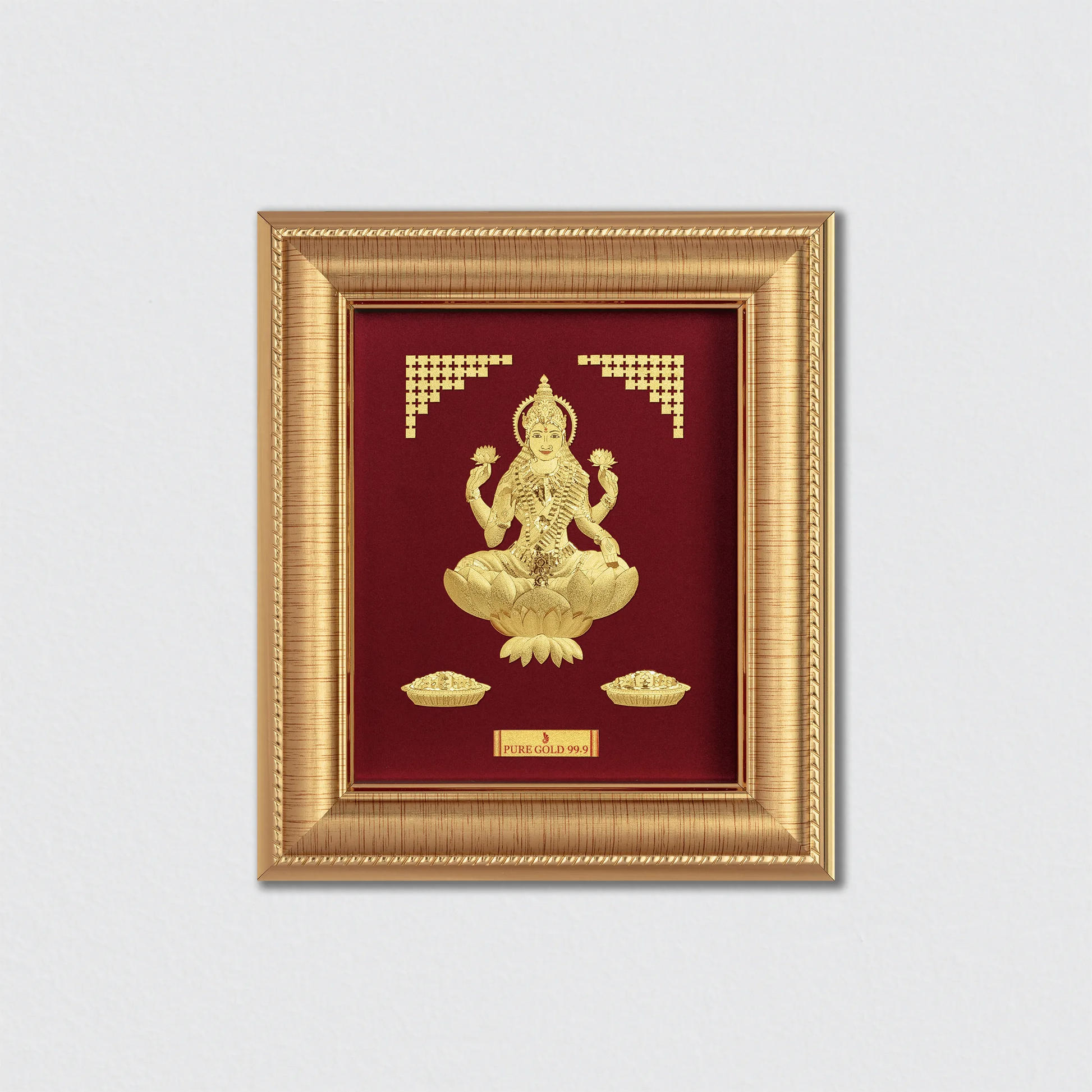 24k Gold Sheet Lakshmi Lotus Artwork