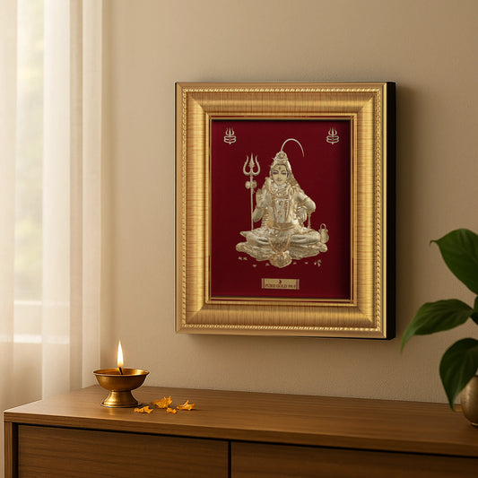 Lord Shiva gold artwork frame, wall hanging art frame. 