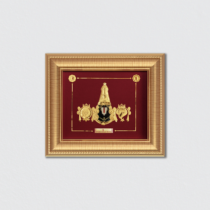 Hindu God Lord Naman Balaji Gold Photo Frame for Home, Office, and Temple
