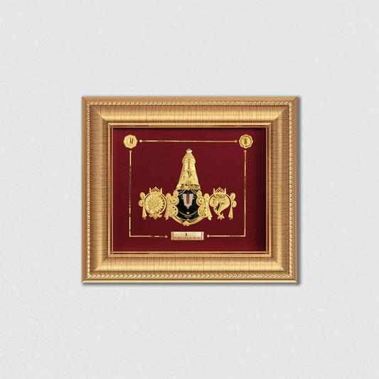 Hindu God Lord Naman Balaji Gold Photo Frame for Home, Office, and Temple