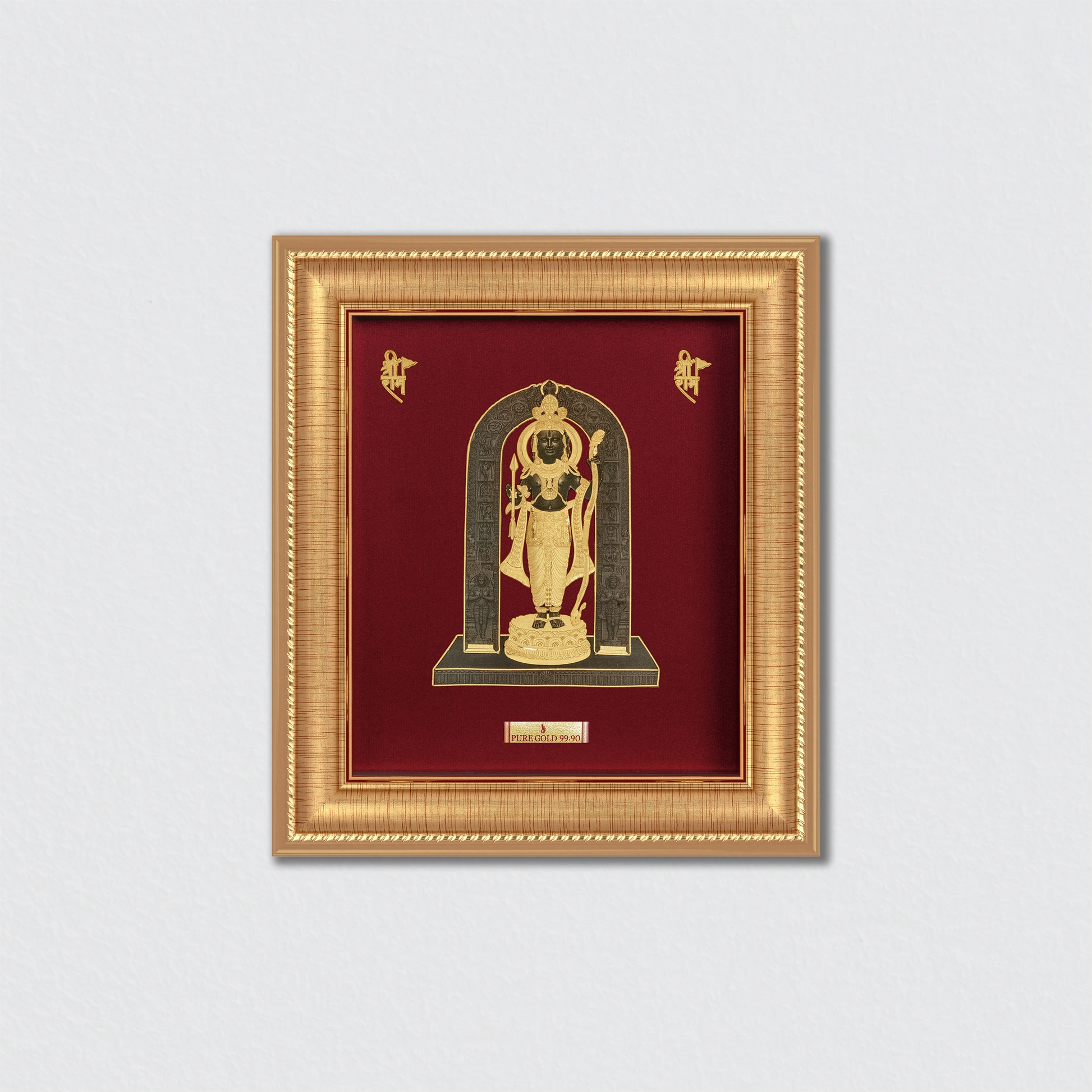 Ram Lalla  Ji 24K Gold Photo Frame For Premium Gift, Temple, Office, Home
