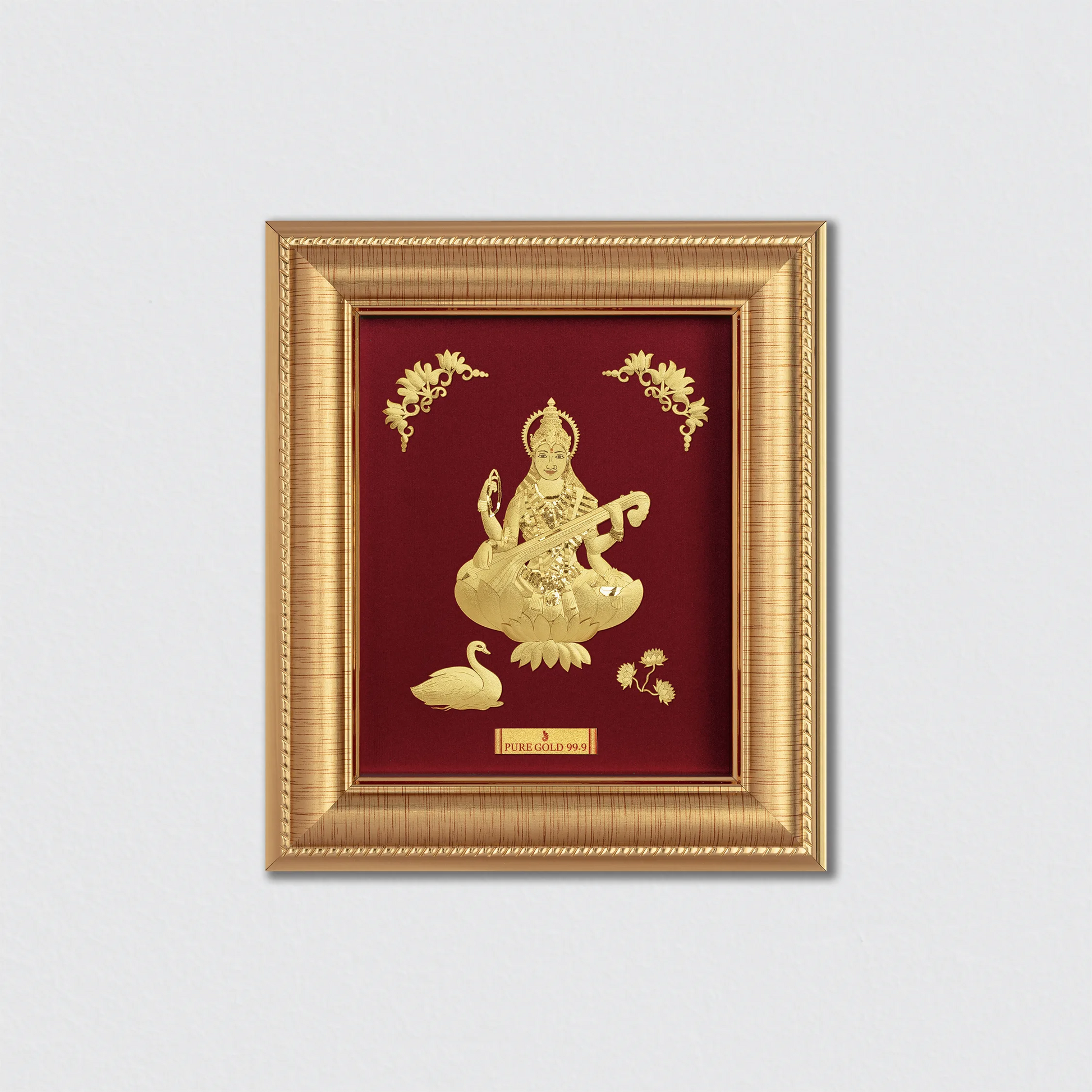 24K Gold Saraswati Devotional Artwork