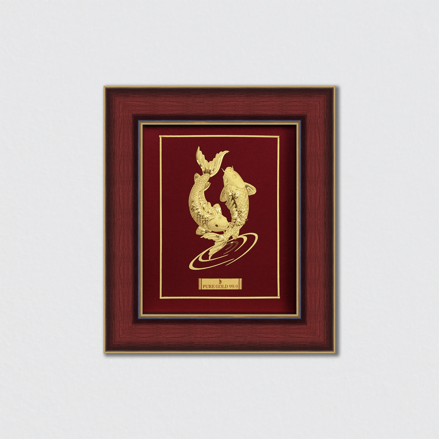 Two Fishes in Water Gold Photo Frame for Home and Office Wall Decor