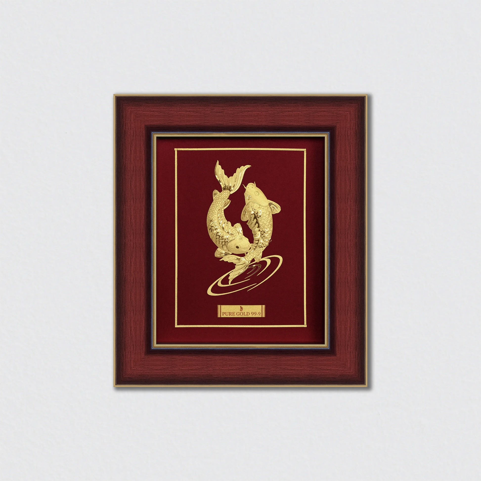 Two Fishes in Water Gold Photo Frame for Home and Office Wall Decor