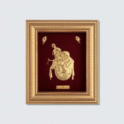 Radha Krishna eternal love photo fram ein gold. A perfect wall hanging , tabletop frame by prima art.