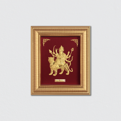 Durga Maa Gold Photo Frame for Home and Office Wall Decor