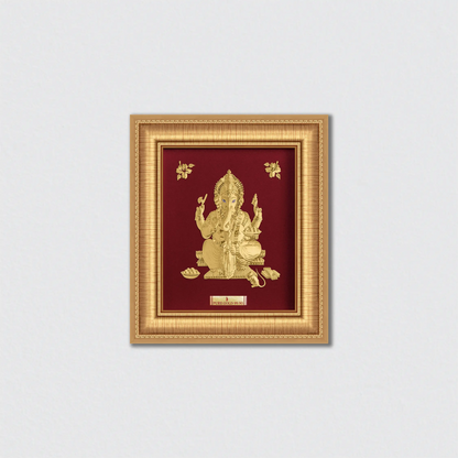 Ganesha Gold wall Frame for Home Temple and Home Decor