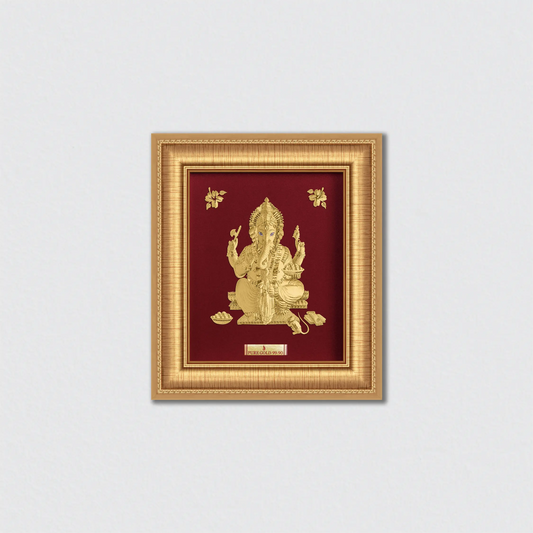 Ganesha Gold wall Frame for Home Temple and Home Decor