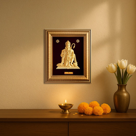 Prima Art Lord Hanuman 24K goldArtwork Frame best for festival and corporate gifting 