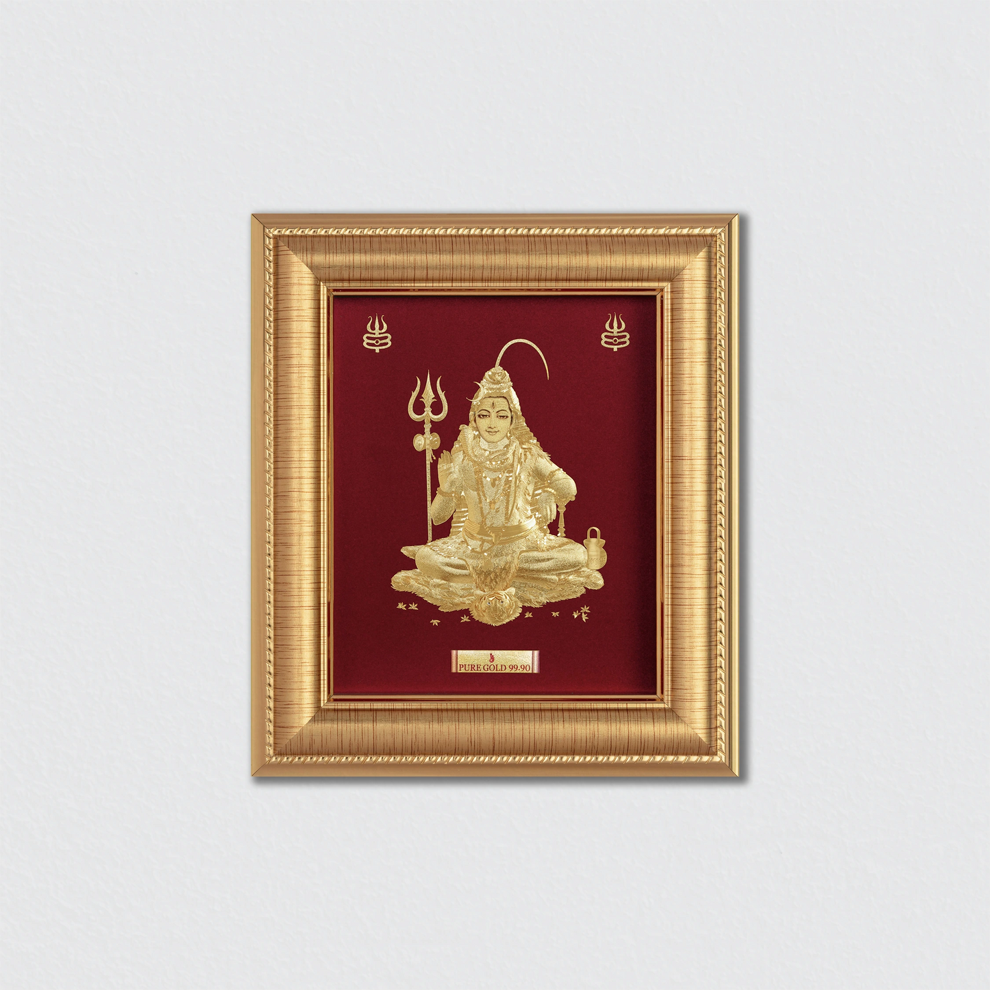 Lord Shiva 24K Gold Photo Frame For Premium Gift, Temple, Office, Home