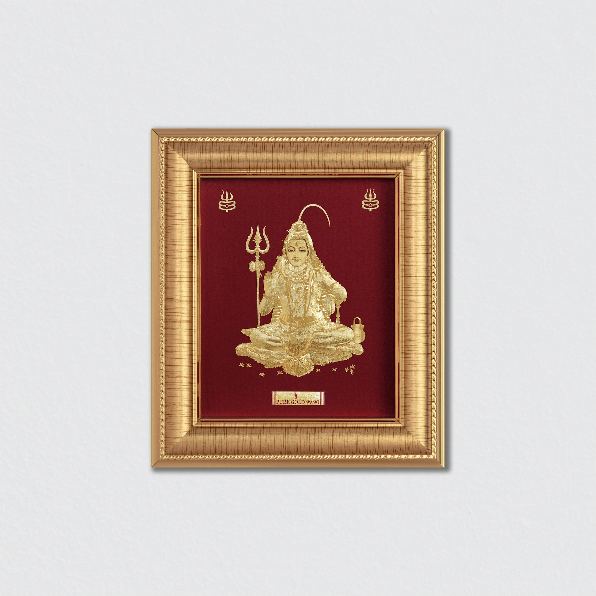 Lord Shiva 24K Gold Photo Frame For Premium Gift, Temple, Office, Home