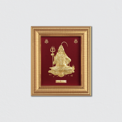 Lord Shiva 24K Gold Photo Frame For Premium Gift, Temple, Office, Home
