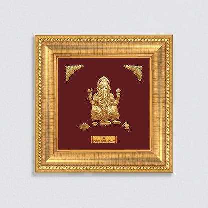 Lord Ganesha 24K Gold Sheet Artwork Frame best for festival and corporate gifting 