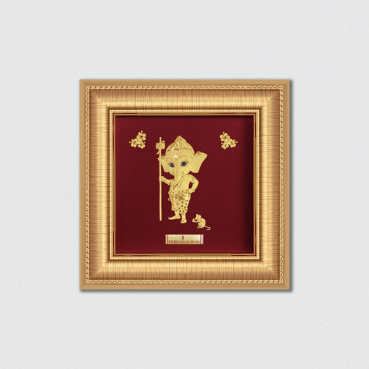 Baby Ganesha Gold Art Piece - A8