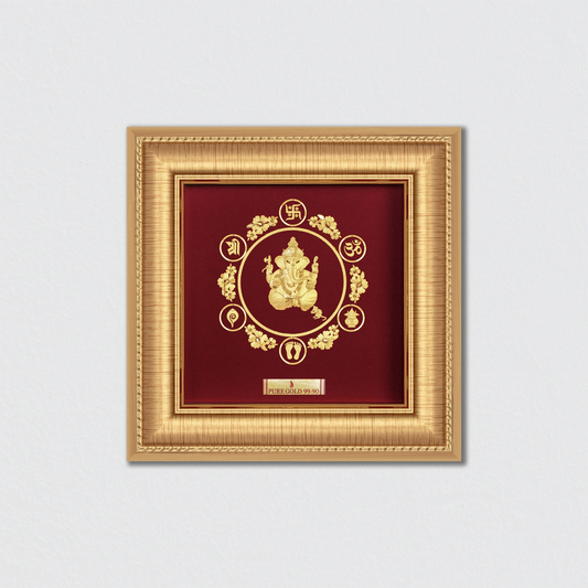 Ganesha with Auspicious Symbol Art Piece - A8