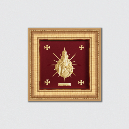Jesus 24k Gold photo frame artwork, best for gifting and home decor.