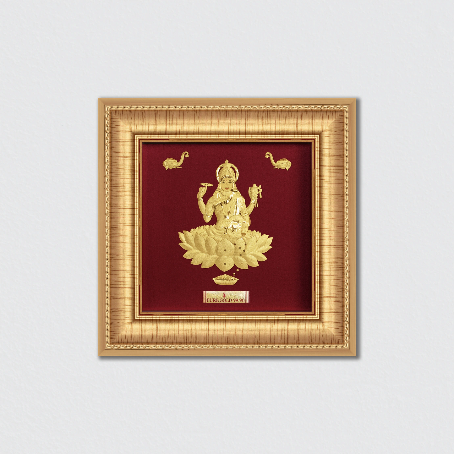 Laxmi Ji Gold Photo Frame for Gifting and Home Decor and Home Temple