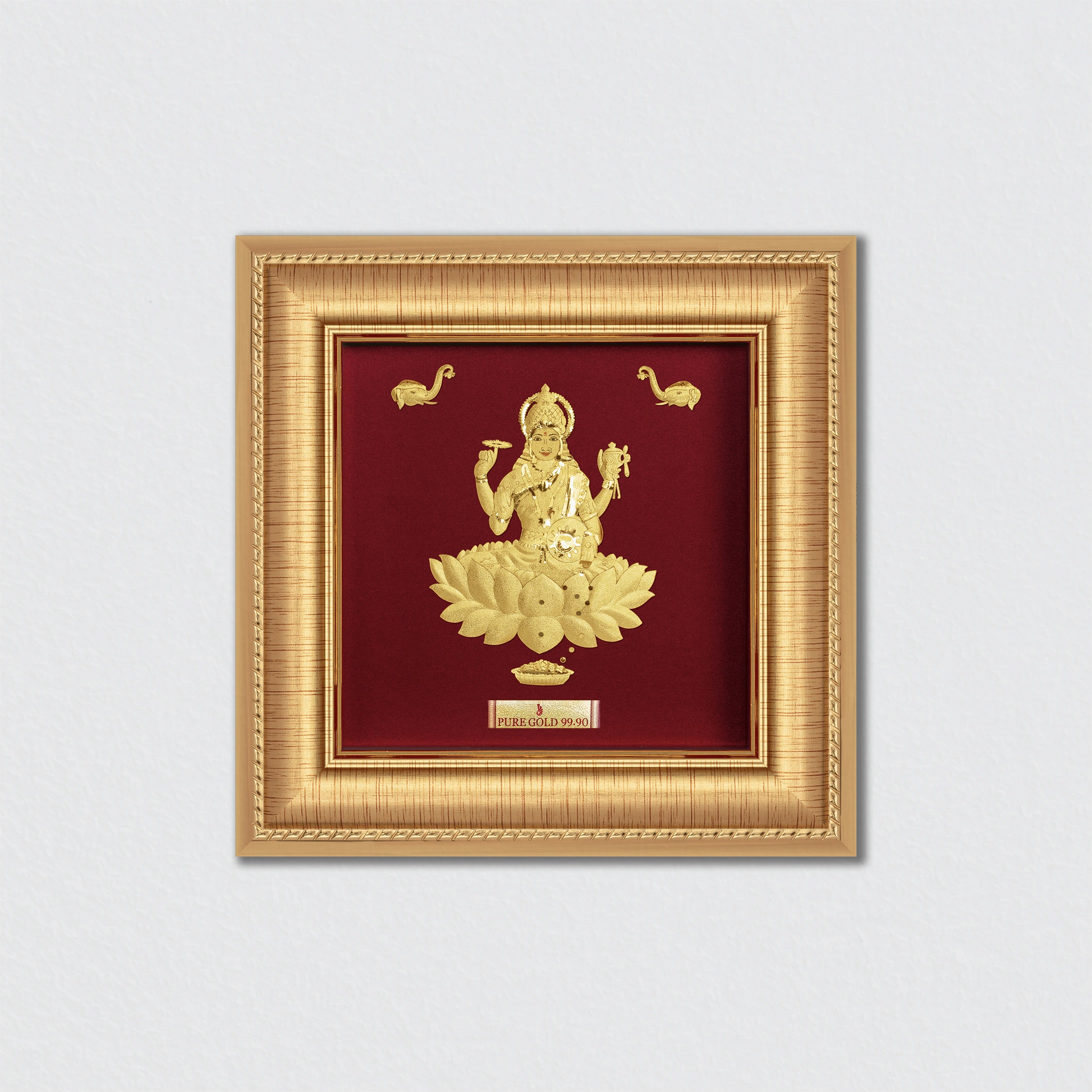 Laxmi Ji Gold Photo Frame for Gifting and Home Decor and Home Temple