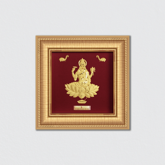 Laxmi Ji Gold Photo Frame for Gifting and Home Decor and Home Temple