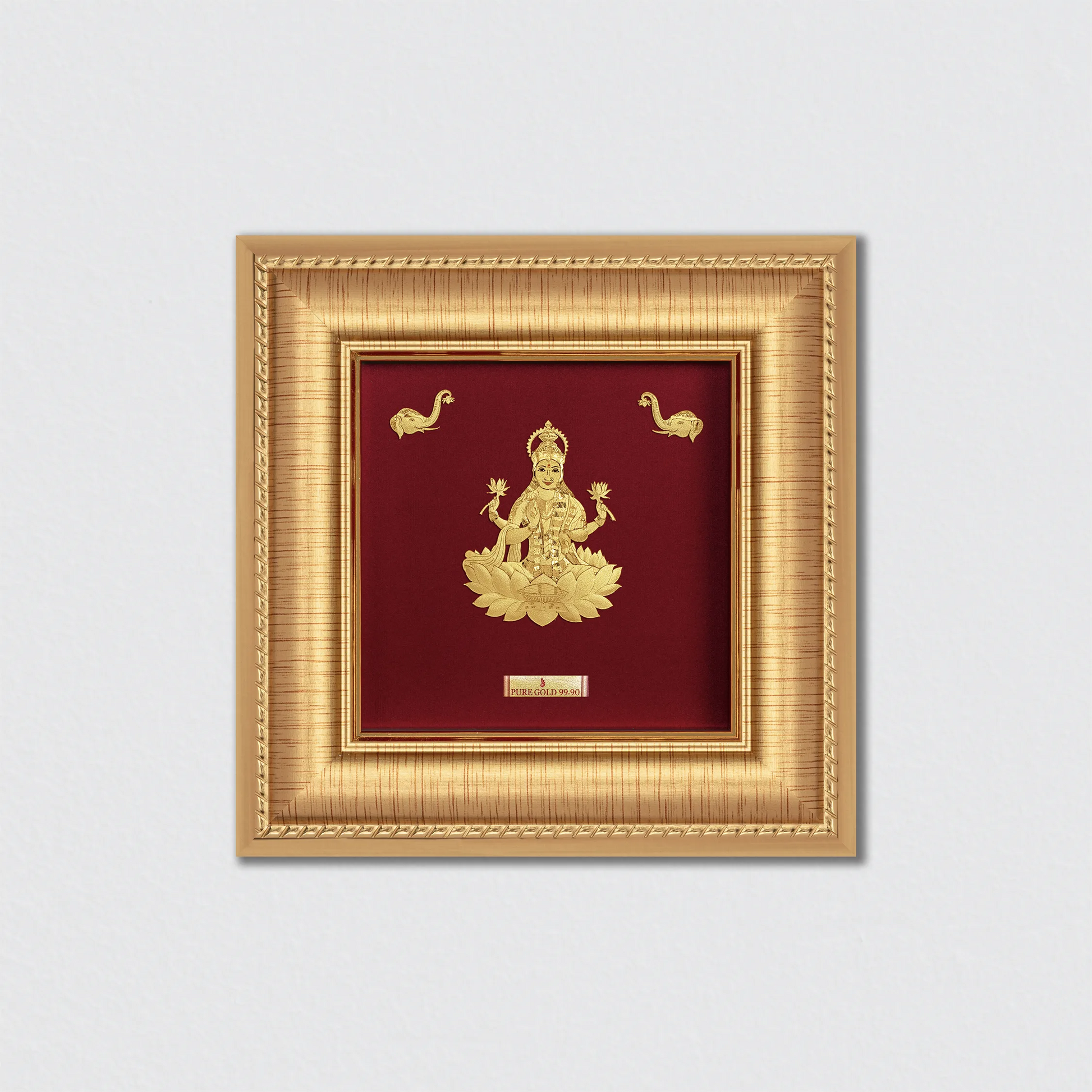 Lakshmi ji gold photo frame for gifting and home decor and home temple
