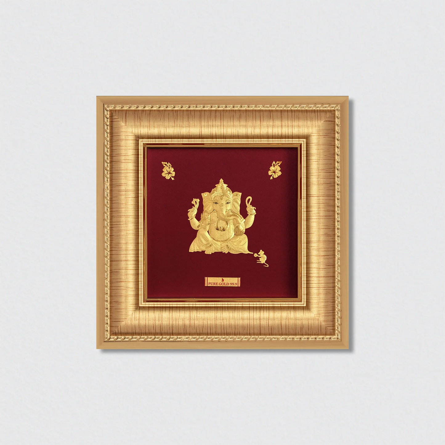 gold framed and plated lord Ganesha Bal omkara wall art