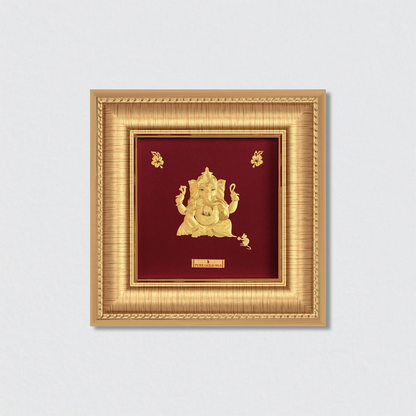 gold framed and plated lord Ganesha Bal omkara wall art