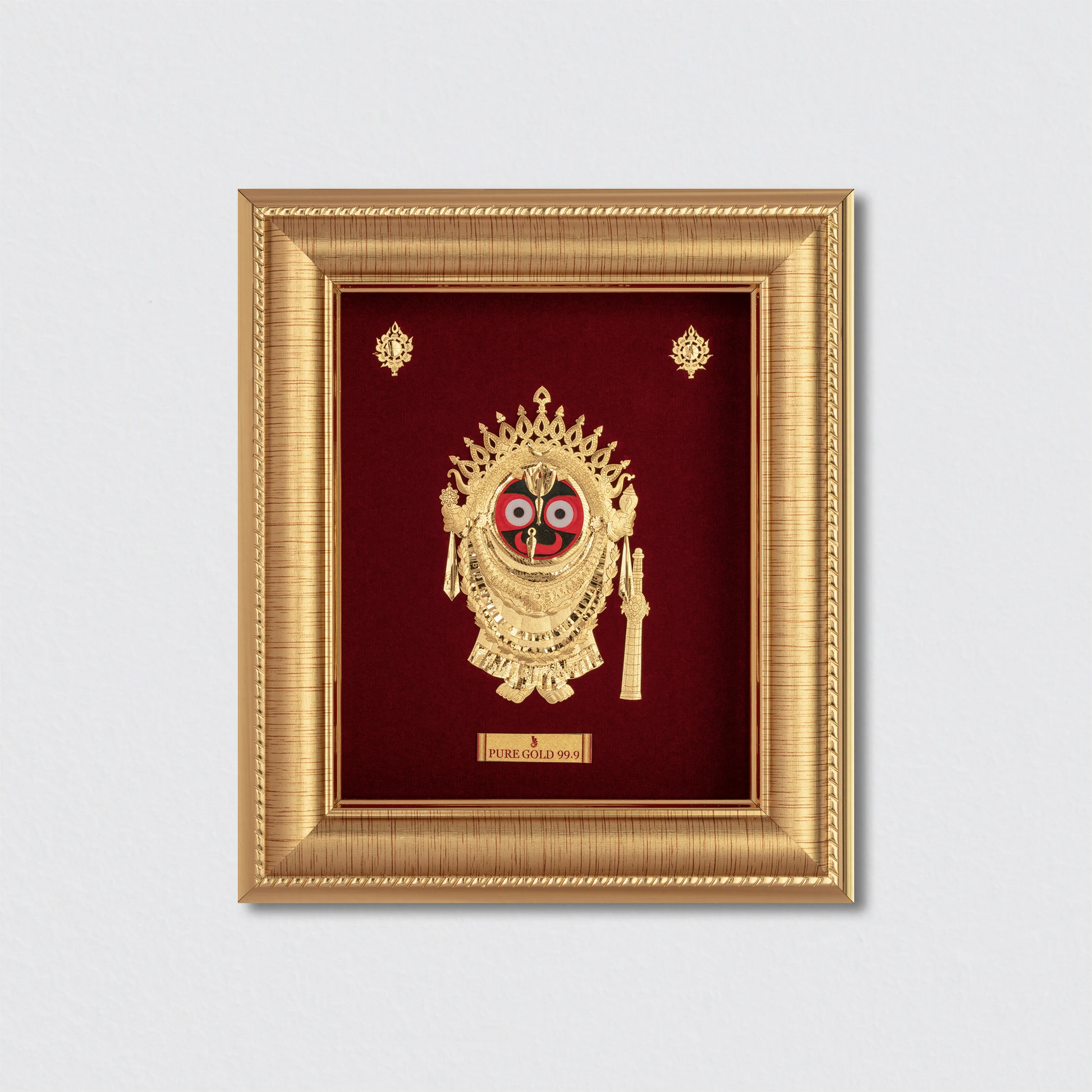 Prima Art Lord Jagannath 24K Gold Sheet Artwork Frame best for festival and corporate gifting 