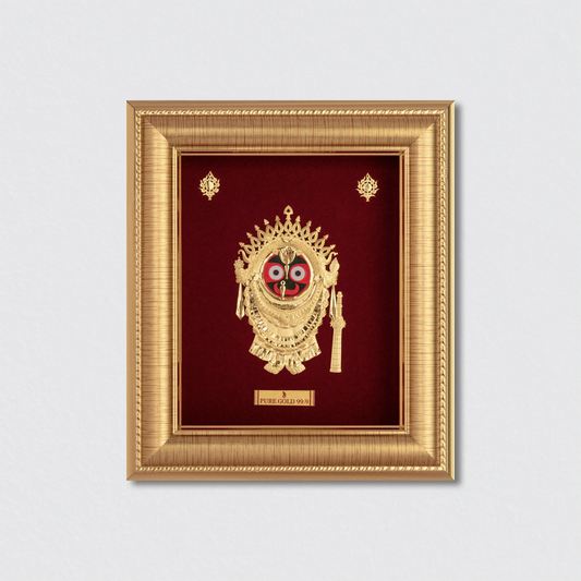 Prima Art Lord Jagannath 24K Gold Sheet Artwork Frame best for festival and corporate gifting 