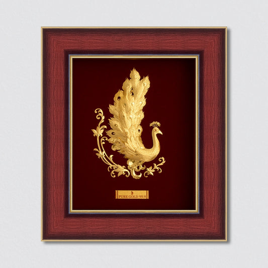 Auric Peacock 24K Gold Sheet Artwork Frame | Prima Art