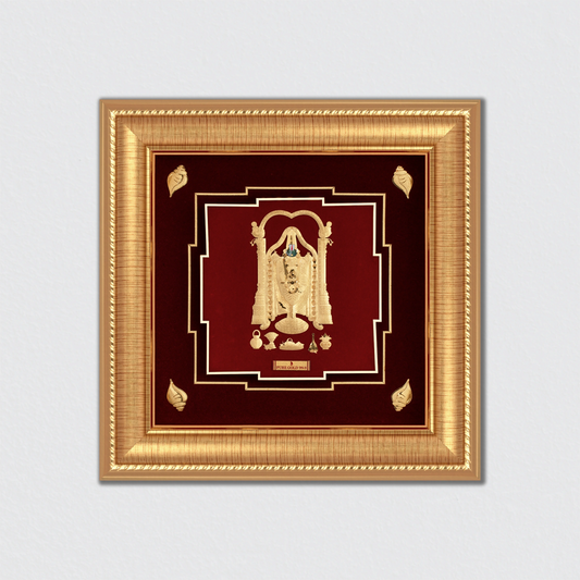 devotional 24K gold Balaji wall frame handcrafted in India