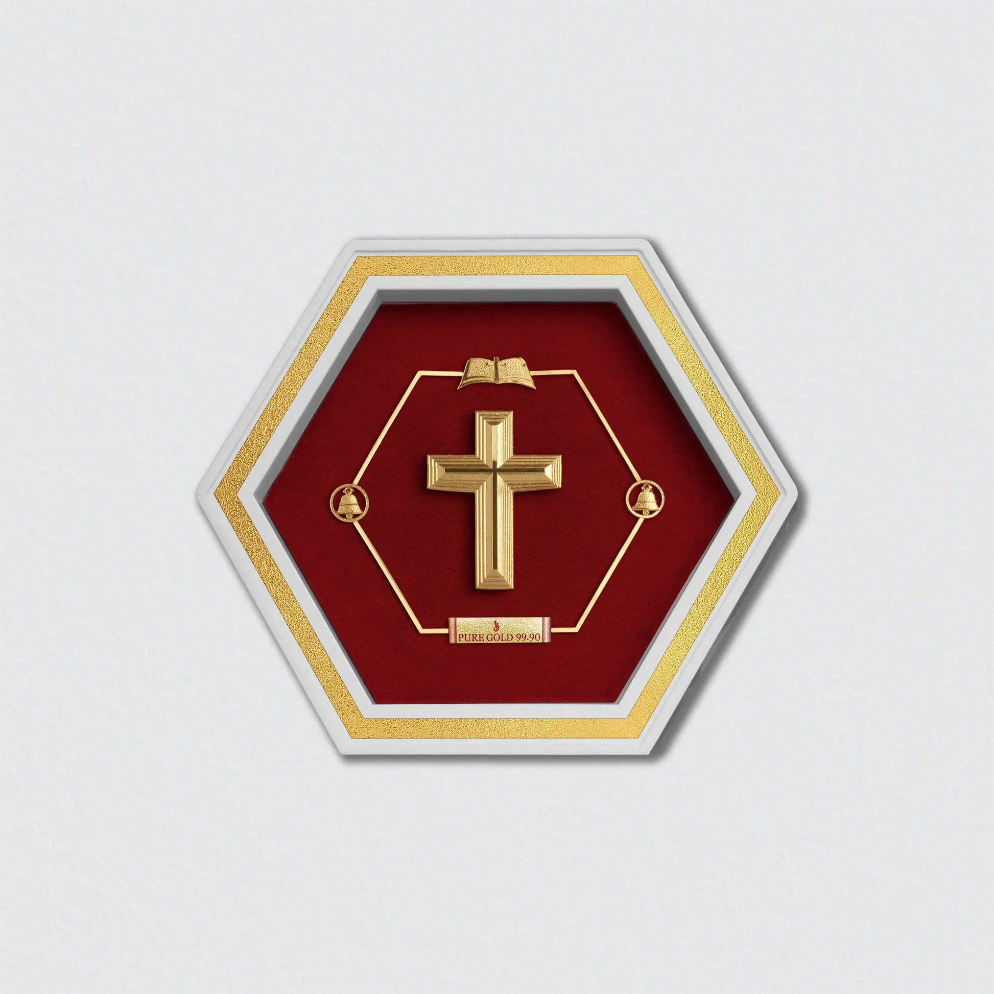 Holy Cross Symbol 24K Gold Spiritual Tabletop Photo Frame Wedding Gift