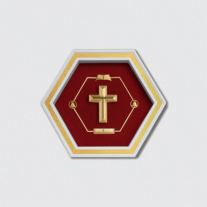 Holy Cross Symbol 24K Gold Spiritual Tabletop Photo Frame Wedding Gift