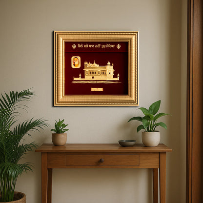 Prima Art Golden Temple 24K Gold Sheet Artwork Frame best for festival and corporate gifting 