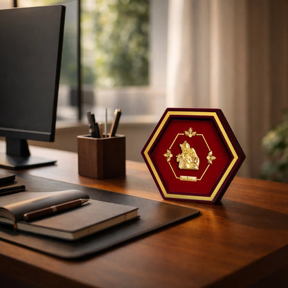 Radha Krishna Gold Tabletop Frame Perfect For Home Altar
