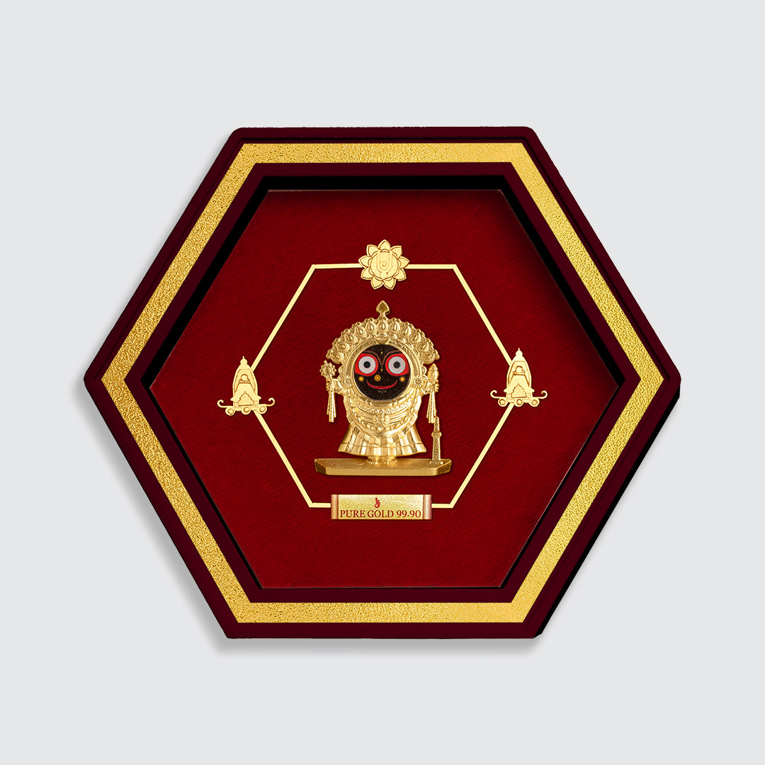 Lord Jagannath Tabletop Spiritual Gold Photo Frame Online For Housewarming gifts​, Wedding gifts for couples and Birthday gifts