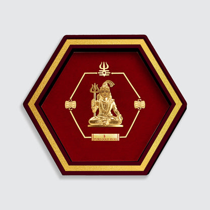 Lord Shiva Devotional Gold Photo Gifts For Weddings, Birthdays, And Housewarmings 