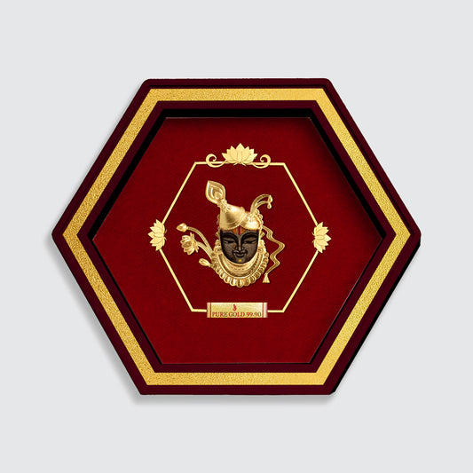 Shreenath ji Devotional Gold Photo Gifts For Weddings, Birthdays, And Housewarmings