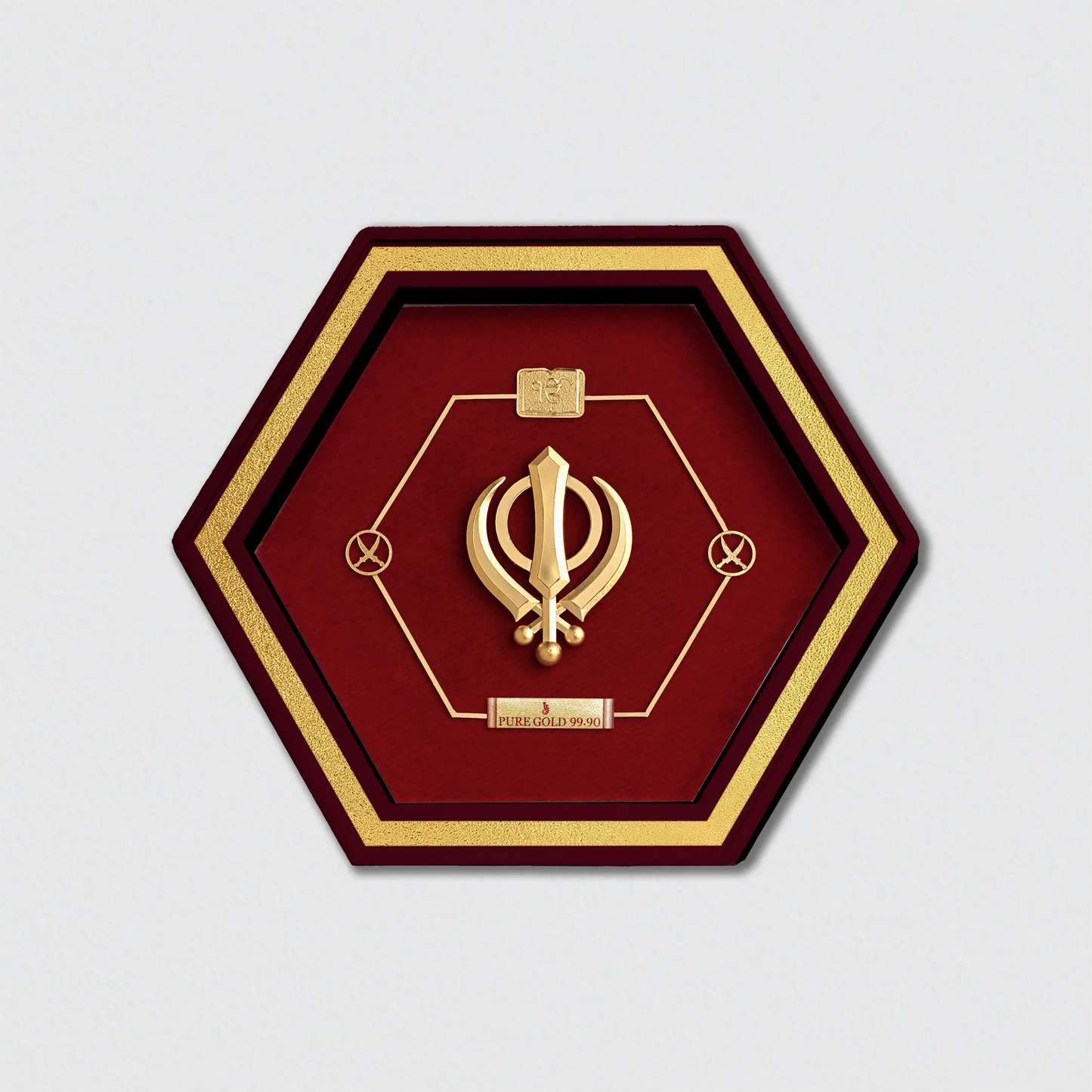 Khanda Gold Frame Spiritual And Religious Corporate Gift