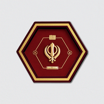 Khanda Gold Frame Spiritual And Religious Corporate Gift