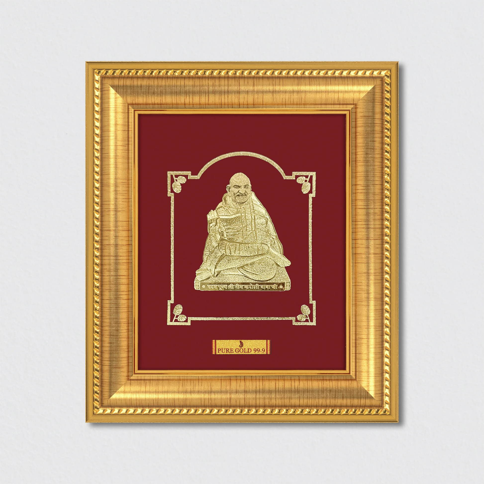Neem Karoli Babaji Gold frame, bring home blessings of baba ji.
