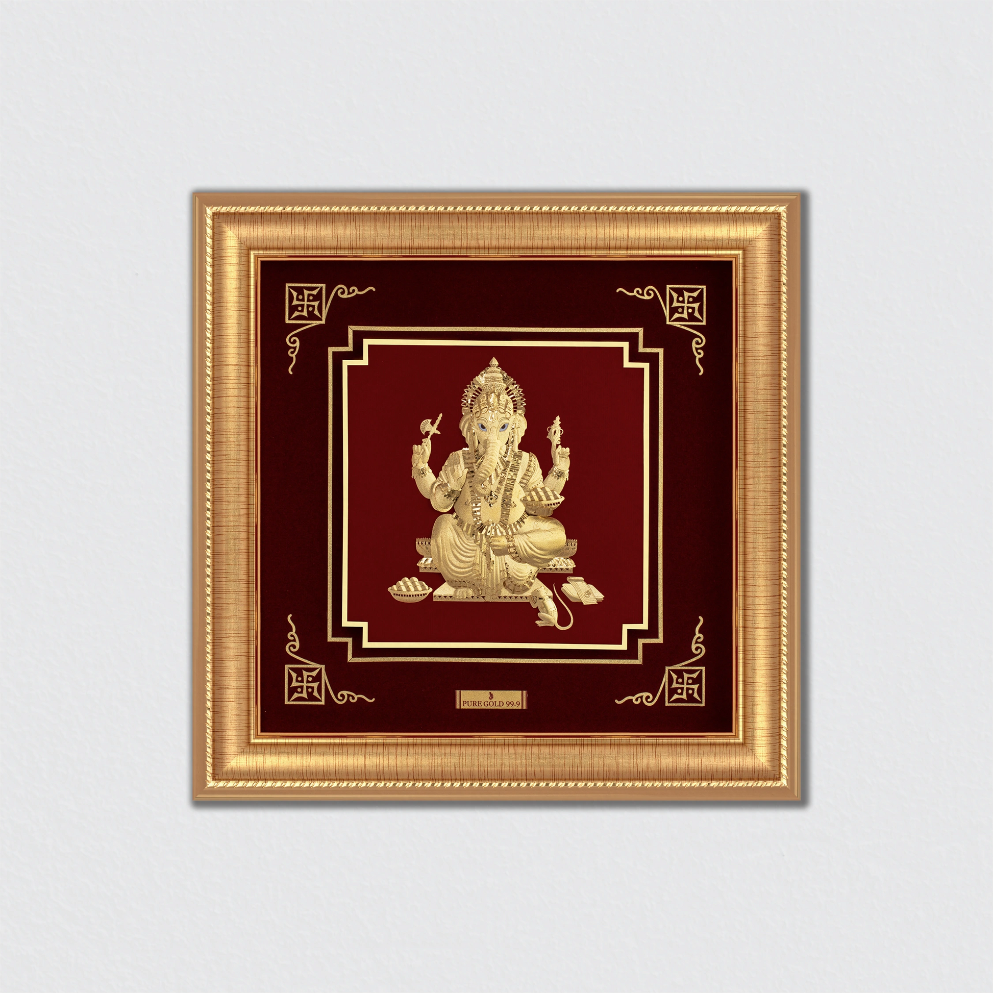 Gold Ganpati frame for housewarming gift