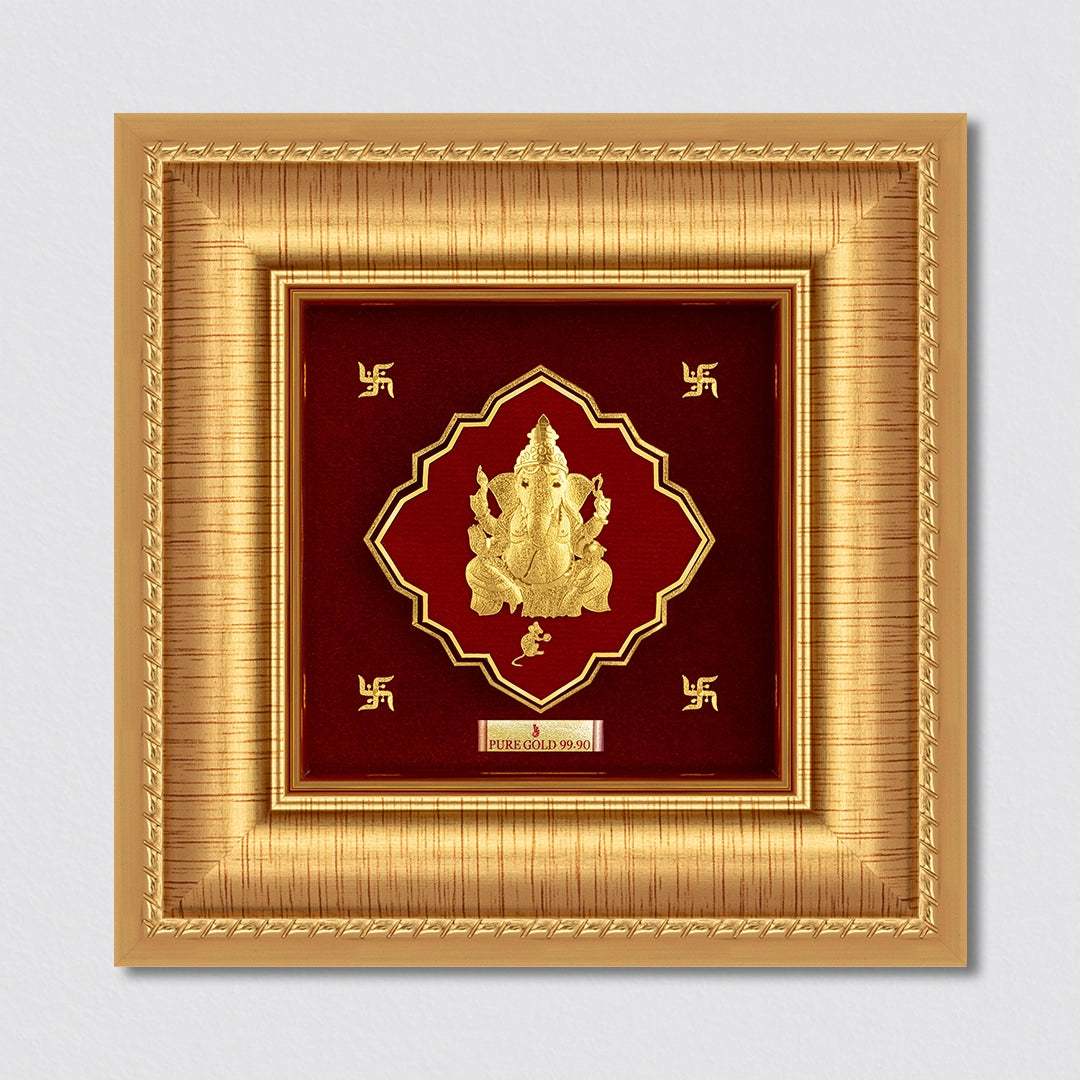 Lord Ganesha 24K Gold Plated Frame