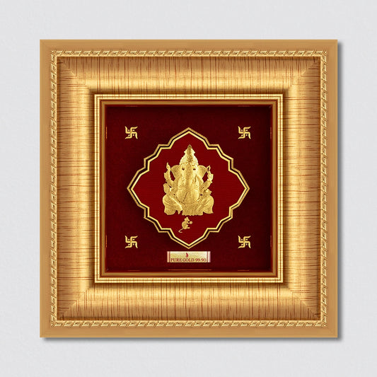 Lord Ganesha 24K Gold Plated Frame