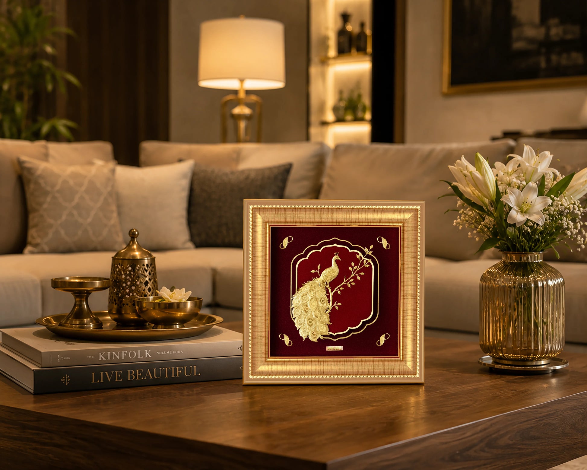 Peacock wall frame for gifting and home decor by Prima Art