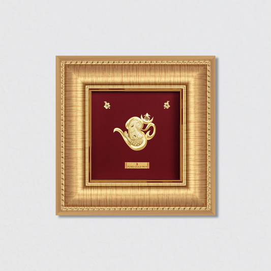 Om Ganesha artwork frame  in gold 