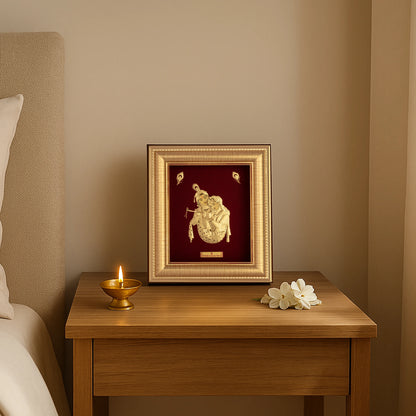 Radha Krishna wall frame in gold by Prima art, perfect for gifting and some decor.