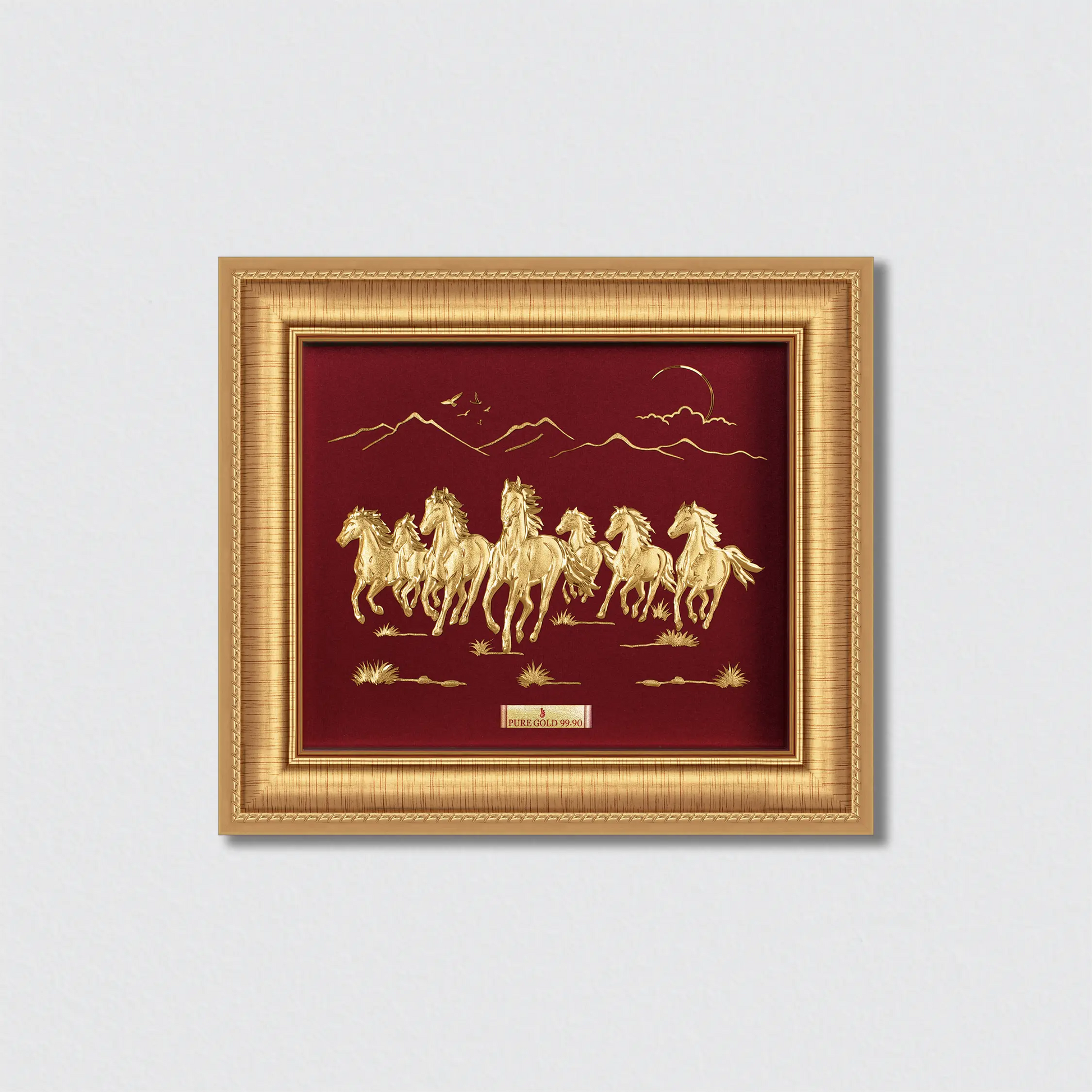 Premium 24K gold seven horse artwork luxury gift for home décor